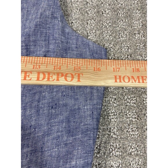 Rachel Zoe Linen Jumper Womens 8 blue Scoop Neck Baggy Leg Cropped Lagenlook - Picture 8 of 14